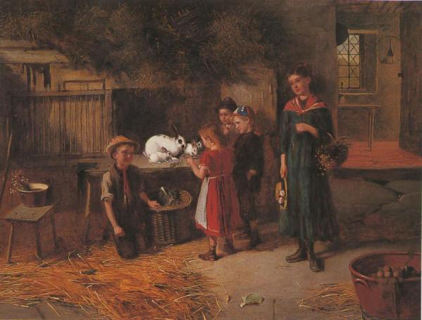 Feeding The Rabbits Hb Folllower by Harry Brooker