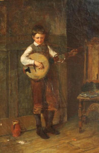 The Banjo Player by Harry Brooker Oil Painting Reproductions