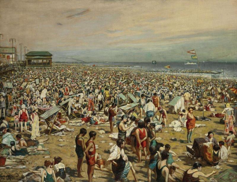 The Beach At Coney Island by Harry Herman Roseland