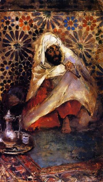 Arab Man Smoking by Harry Humphrey Moore