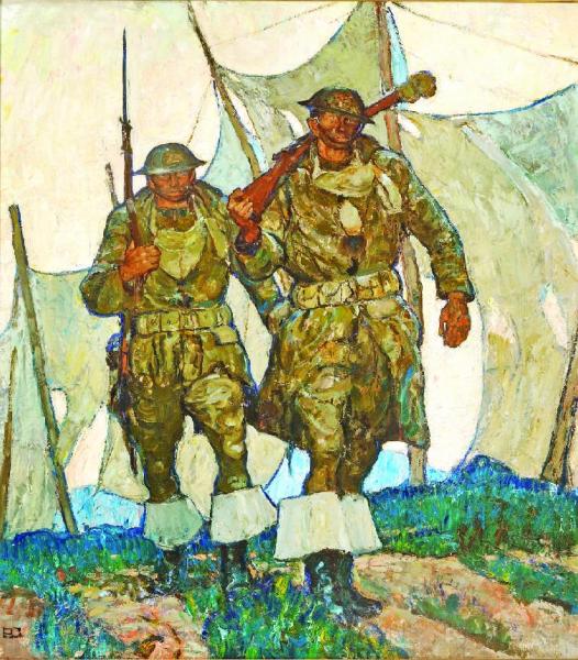 Coming Off Duty (camouflage), 1929 by Harvey Dunn