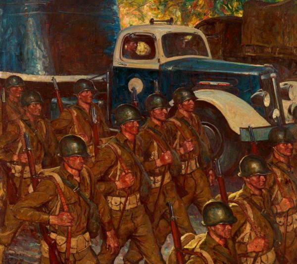 White Truck, Alongside G.i. Joe...all The Way, 1944 by Harvey Dunn