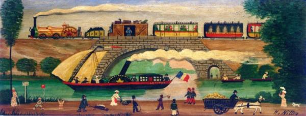 Chemin De Fer Francais Sur La Ligne Du Nord, 1850 by Hector Trotin Oil Painting Reproductions