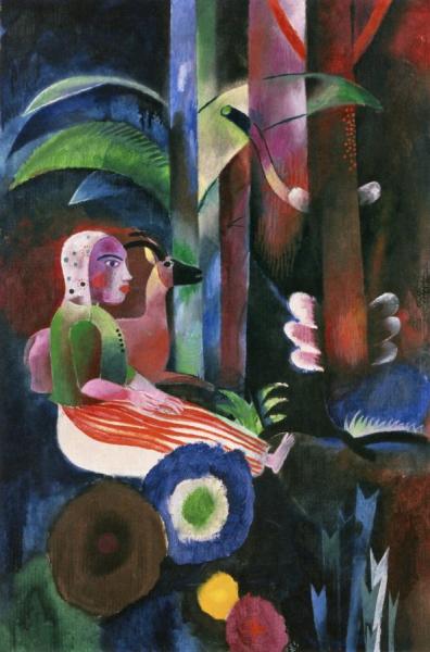 Forest, Girl, Goat by Heinrich Campendonk Oil Painting Reproductions