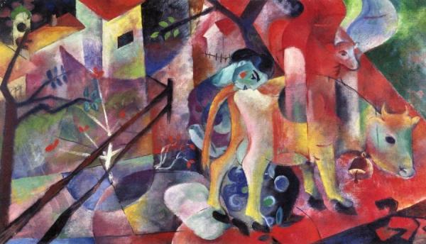 Picture With Cow by Heinrich Campendonk