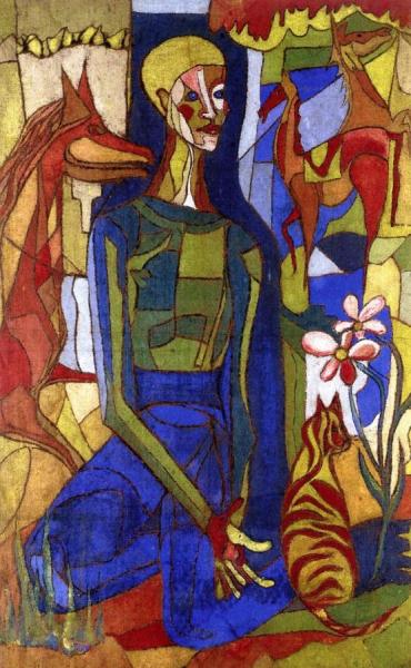 Pierrot And Horses by Heinrich Campendonk