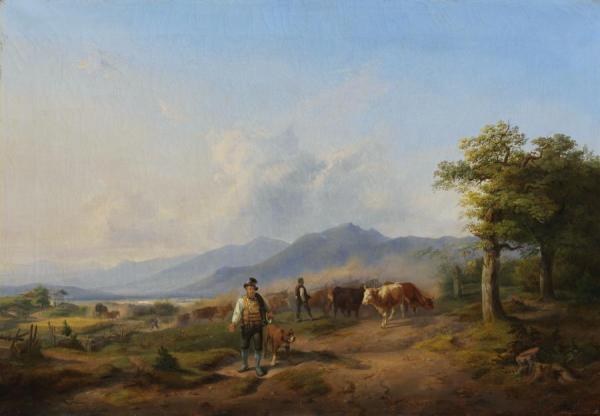 Almauftrieb Im Sommer,1838 by Heinrich Marr