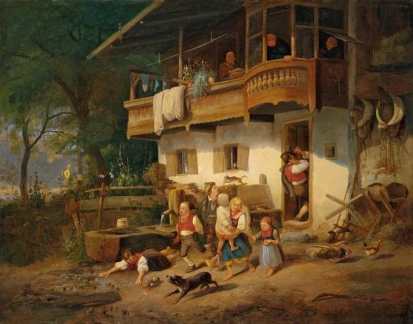 Die Vertreibung Aus Dem Bauernhaus by Heinrich Marr
