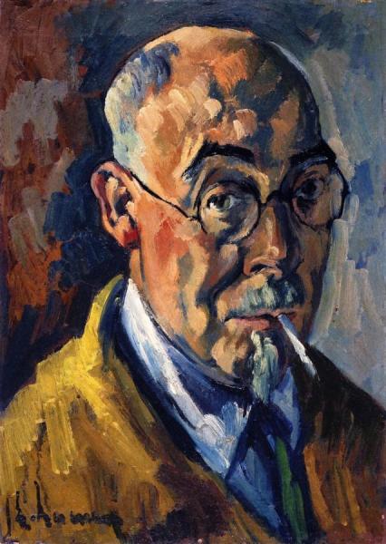 Self-portrait With A Cigarette by Heinrich Nauen