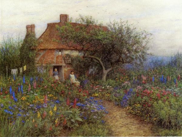 A Cottage Near Brook, Witley, Surrey by Helen Allingham