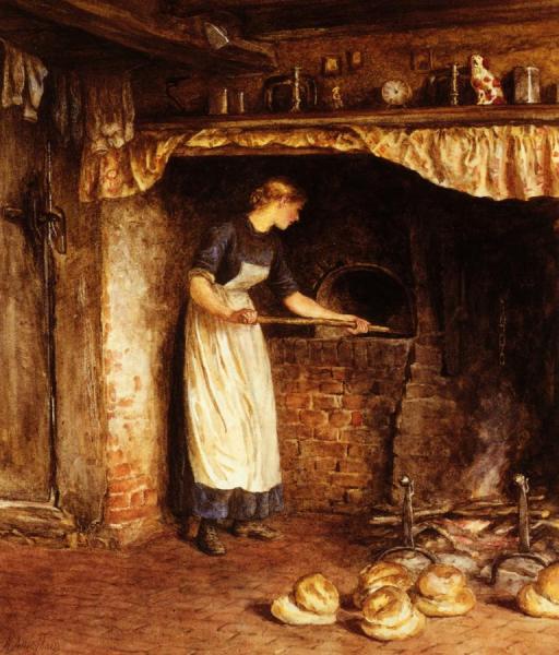 Helen Allingham Baking Bread