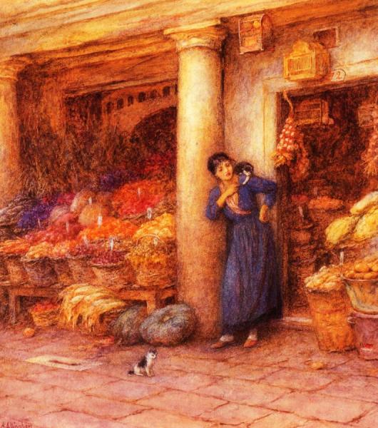 Venetian Fruit Stall by Helen Allingham