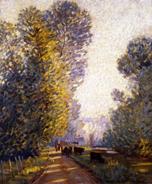 Landscape With Cows by Helen Galloway Mcnicoll