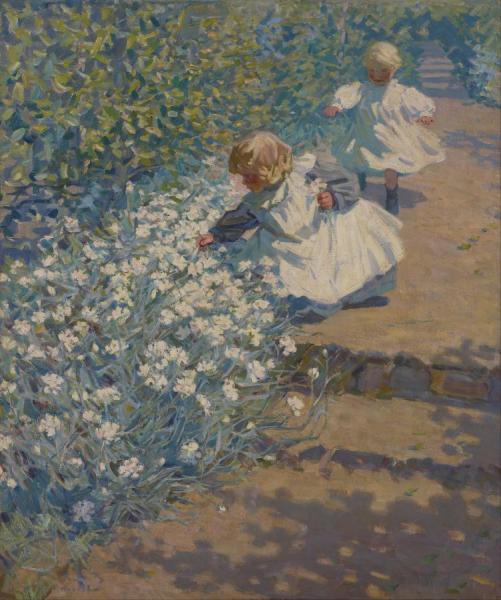 Picking Flowers by Helen Galloway Mcnicoll Oil Painting Reproductions