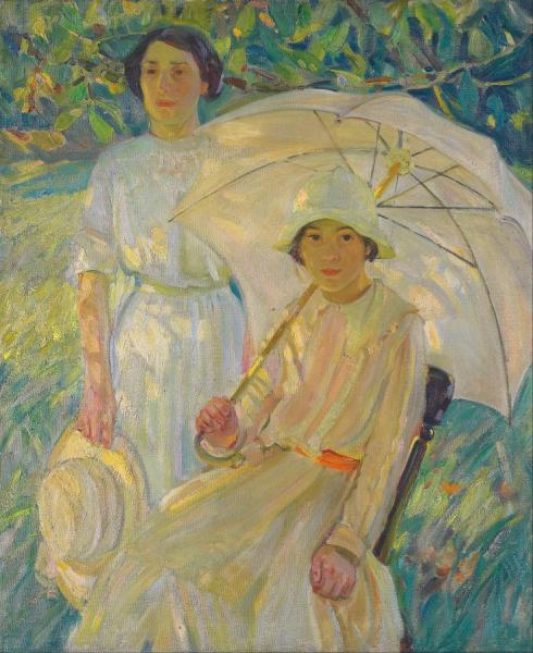 White Sunshade by Helen Galloway Mcnicoll Oil Painting Reproductions