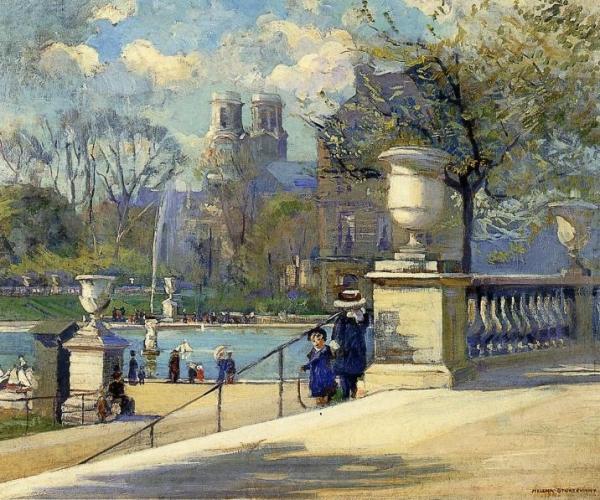 Children In The Luxembourg Gardens, Paris by Helena Sturtevant Oil Painting Reproductions