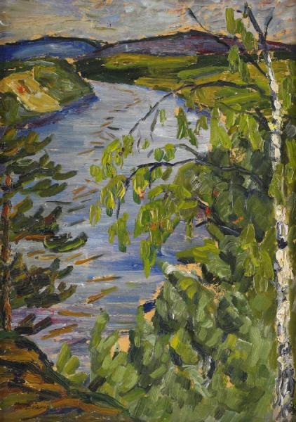 Norrlandskt Landskap Med Fors by Helmer Osslund