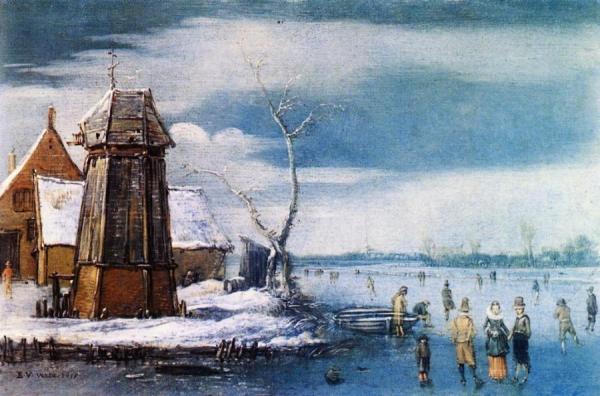 Hendrick Avercamp A Farm To The Left Of A Frozen River