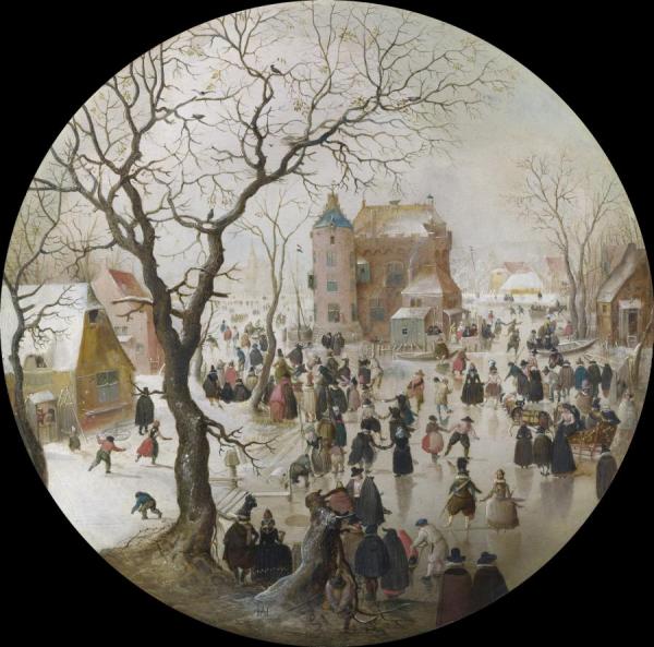 A Winter Scene With Skaters Near A Castle by Hendrick Avercamp