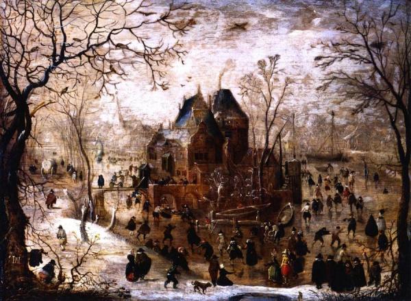 Hendrick Avercamp Winter Landscape With A Castle On An Island
