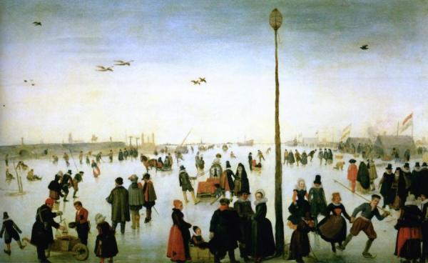 Hendrick Avercamp Winter Landscape With A Frozen River And Figures