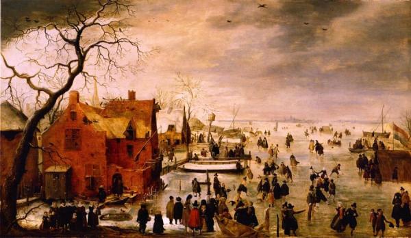 Winter Landscape With Skaters by Hendrick Avercamp