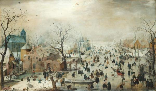 Winter Landscape With Skaters by Hendrick Avercamp