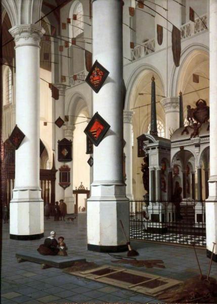 Interior Of The New Church At Delft, With The Tomb Of William The Silent by Hendrick Cornelisz Van Vliet