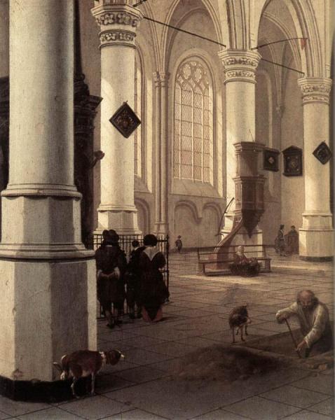 Interior Of The Nieuwe Kerk At Delft by Hendrick Cornelisz Van Vliet
