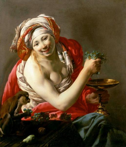 Bacchante And Ape by Hendrick Terbrugghen
