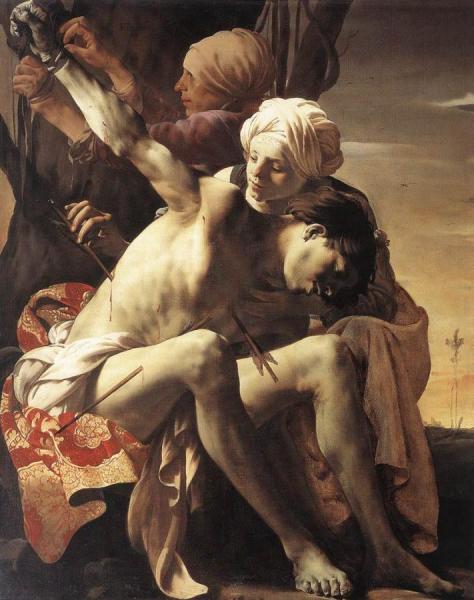 Hendrick Terbrugghen St Sebastian Tended By Irene And Her Maid