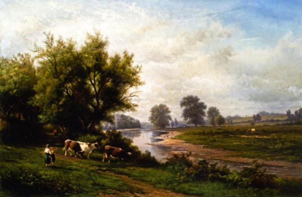 Landscape With Cattle by Hendrik-dirk Kruseman Van Elten