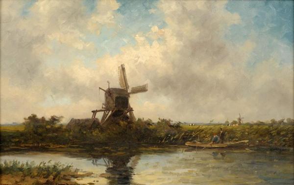 Landscape With Windmill by Hendrik-dirk Kruseman Van Elten