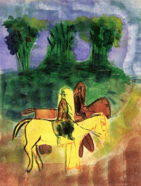 Two Riders In A Landscape by Hendrik Nicolaas Werkman