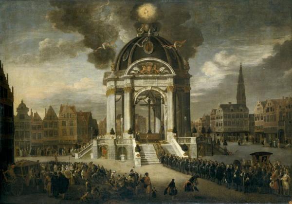 The Procession Of Christ The Redeemer In Antwerp, August 27, 1685 by Hendrik Van Minderhout