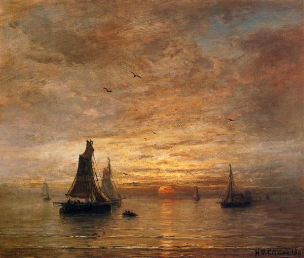 Hendrik Willem Mesdag Sunset At Gay Head, Martha's Vinyard, Massachusetts