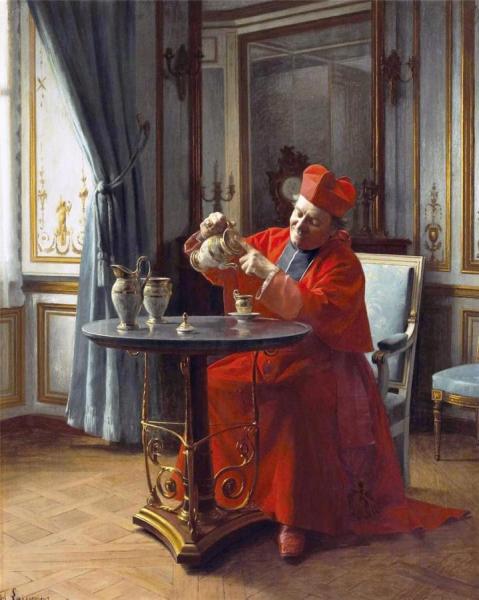 A Divine Cup Of Tea by Henri Adolphe Laissement