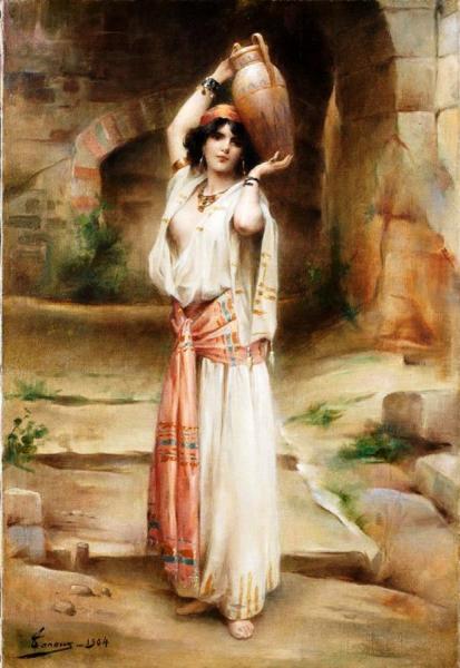 Woman Carying Water by Henri Adrien Tanoux