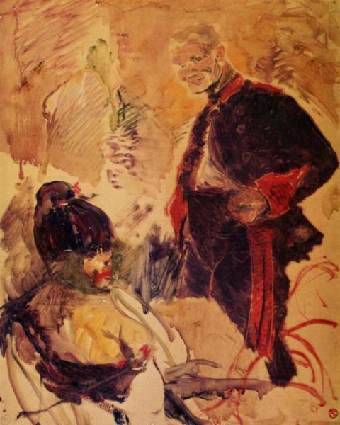 Artillerman And Girl by Henri De Toulouse-lautrec