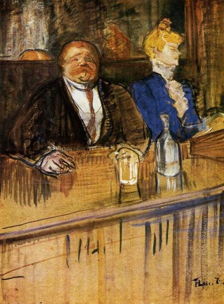 At The Cafe: The Customer And The Anemic Cashier by Henri De Toulouse-lautrec