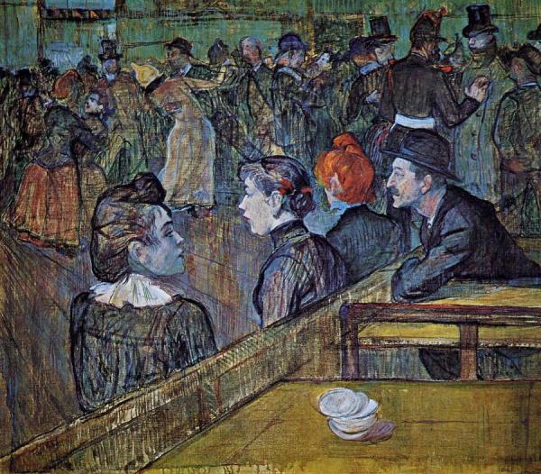 At The Moulin De La Galette Dance Hall by Henri De Toulouse-lautrec