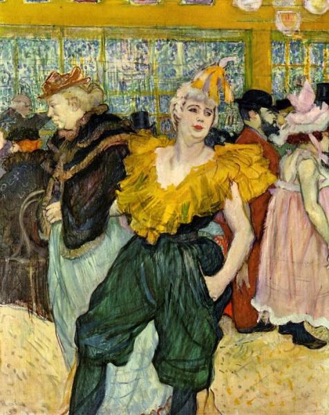 At The Moulin Rouge: The Clowness Cha-u-kao by Henri De Toulouse-lautrec