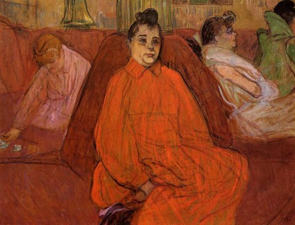 At The Salon, The Divan by Henri De Toulouse-lautrec