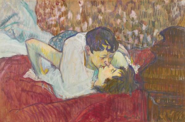Henri De Toulouse-lautrec Au Lit:le Baiser