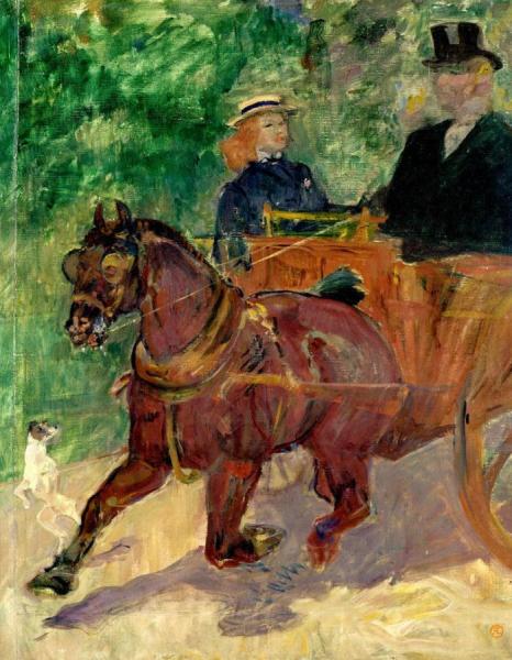 Cob Harnessed To A Cart by Henri De Toulouse-lautrec