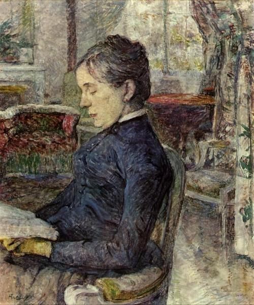 Comtesse A. De Toulouse-lautrec In The Salon At Malrome by Henri De Toulouse-lautrec