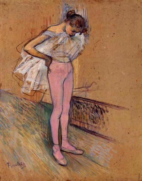 Dancer Adjusting Her Tights by Henri De Toulouse-lautrec