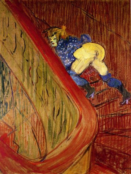 Dans L'excalier De La Rue Des Moulins by Henri De Toulouse-lautrec