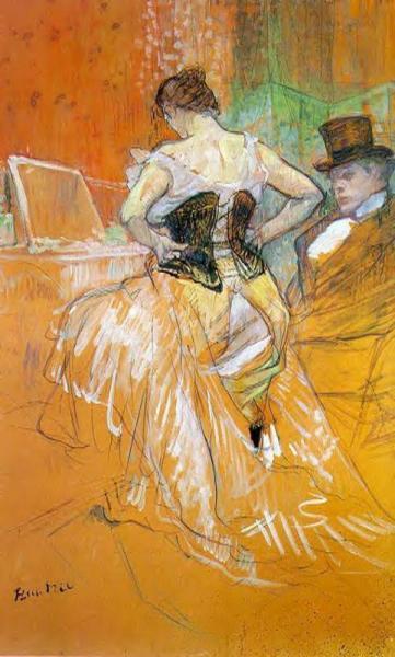 Elles: Woman In A Corset by Henri De Toulouse-lautrec