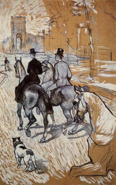 Horsemen Riding In The Bois De Boulogne by Henri De Toulouse-lautrec